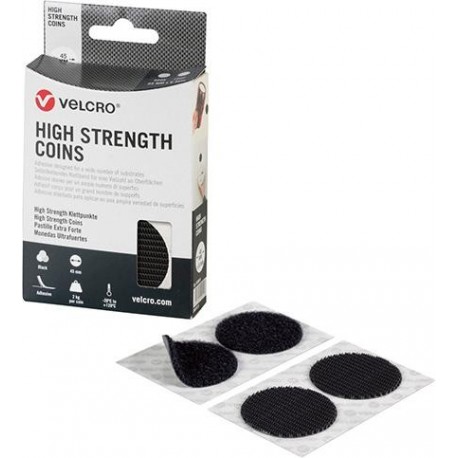 Bande Velcro Fixation haute résistance 45mm noir 6 unités