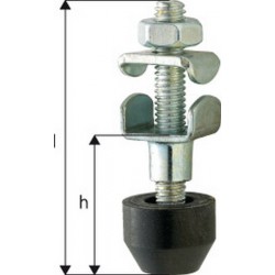Vis de pression, bras de support ouvert, Taille : 0/0, Modèle avec écrou et rondelle, Vis DIN 933 M4 x 25 mm