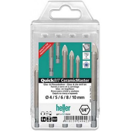 Jeu de forets perce-verre Ceramic Master, Quantité : 5 pièces, Contenu 4 5 6 8 10 mm