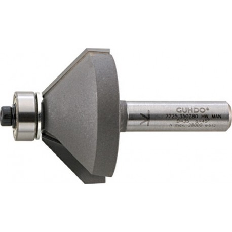 Fraise à chanfreiner, outil à bois, Ø : 35,0 mm, Angle 45 °, Long. utile 18,0 mm, Long. totale : 57,0 mm