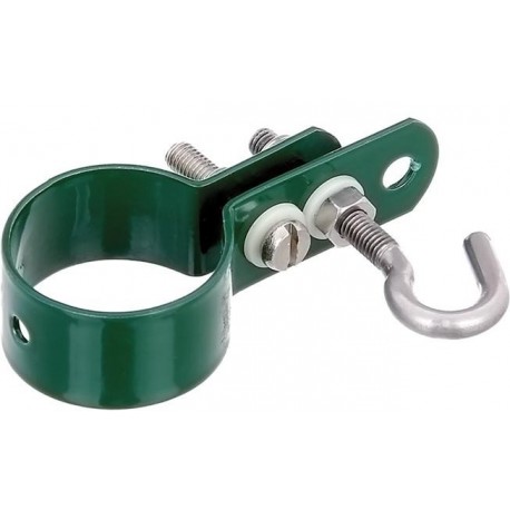 Collier de serrage pour poteau grillage contreventement.vert 38mm (Par 10)