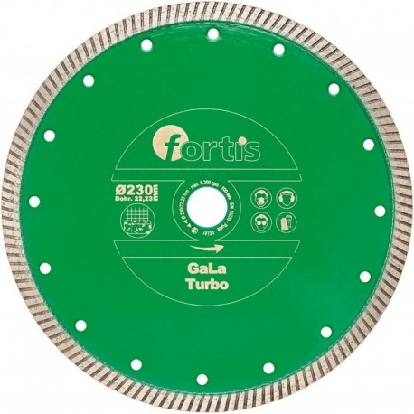 Disque diamant GaLa Turbo Ø 115 mm avec Segment 10 mm Alésage 222 mm FORTIS