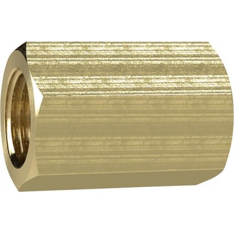 Manchon filetage femelle laiton F1/2" longueur 30mm cote s/plats 27mm RIEGLER 1 PCS