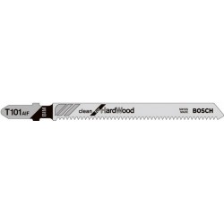 Lames de scie sauteuse pour bois dur, coupe courbe fine, Réf. Bosch : T 101 AOF, Qualité de lame de scie BiM, Long. totale 83 mm, Pas de dents : 1,4 mm