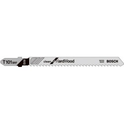 Lames de scie sauteuse pour bois dur, coupe droite fine, Réf. Bosch : T 101 BRF, Qualité de lame de scie BiM, Long. totale 100 mm, Pas de dents : 2,5 mm