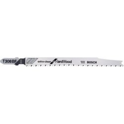 Lames de scie sauteuse pour bois dur, coupe droite fine, Réf. Bosch : T 308 BF, Qualité de lame de scie BiM, Long. totale 117 mm, Pas de dents : 2,2 XC mm