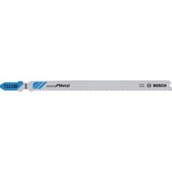 Lames de scie sauteuse pour métal, coupe droite fine, Réf. Bosch : T 321 BF, Qualité de lame de scie BiM, Long. totale 132 mm, Pas de dents : 2 mm