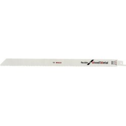 Lame de scie sabre pour bois avec métal, coupe droite fine, Réf. Bosch : S 1122 VF, Qualité de lame de scie BiM, Long. totale 225 mm