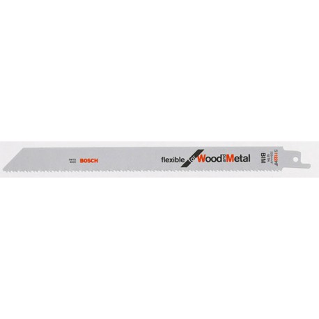 Lame de scie sabre pour bois avec métal, coupe droite fine, Réf. Bosch : S 1122 HF, Qualité de lame de scie BiM, Long. totale 225 mm
