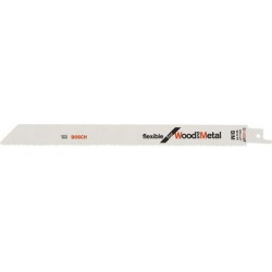 Lame de scie sabre pour bois avec métal, coupe droite fine, Réf. Bosch : S 1122 VF, Qualité de lame de scie BiM, Long. totale 225 mm