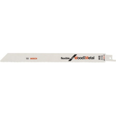Lame de scie sabre pour bois avec métal, coupe droite fine, Réf. Bosch : S 1122 VF, Qualité de lame de scie BiM, Long. totale 225 mm