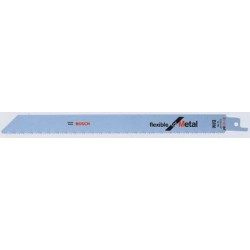 Lame de scie sabre pour métal, coupe droite fine, Réf. Bosch : S 1122 BF, Qualité de lame de scie BiM, Long. totale 225 mm, Pas de dents : 1,8 mm