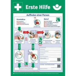 Instructions de premiers secours en plastique