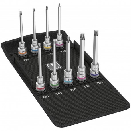 Jeu d'embouts de tournevis 1/2" 9 pièces Tx support pour long Wera