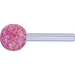 Meule sur tige sphérique KU, Type : KU 20, Ø x hauteur 20 mm, Taille de grains 30, Type de grain : ADW, Ø de tige : 6 mm, Vitesse maxi. : 47700 tr/mn
