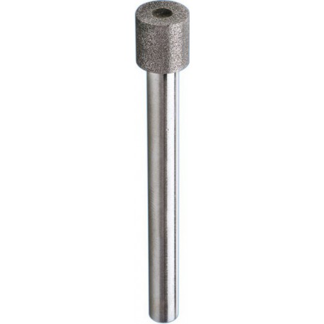 Meule diamantée sur tige cylindrique DZY, Ø x hauteur : 12 x 8 mm, Long. de la queue 52 mm, Ø de tige 6 mm