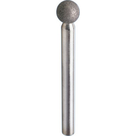 Meule diamantée sur tige sphérique DKU, Ø : 5 mm, Long. de la queue 40 mm, Ø de tige 3 mm