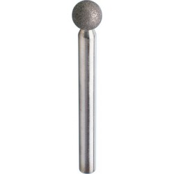 Meule diamantée sur tige sphérique DKU, Ø : 6 mm, Long. de la queue 39 mm, Ø de tige 3 mm