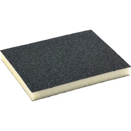 Eponge abrasive revêtue sur 2 faces, carbure de silicium, Degré de finesse : moyen, Grain 60