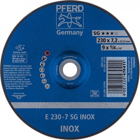 Meule coudé pour V2A A30NSG 230x72mm PFERD