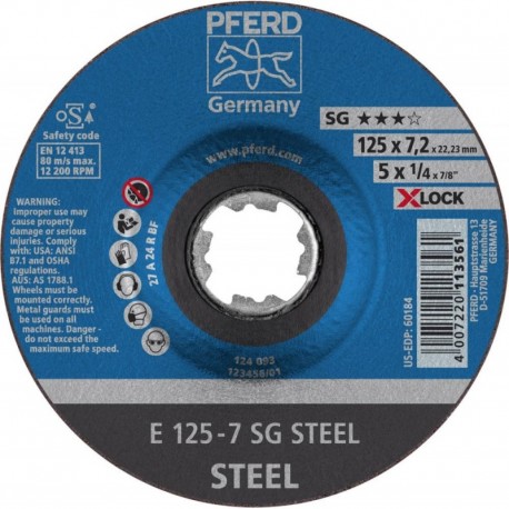 Meule SG X-LOCK STEEL 115x7mm Pferd