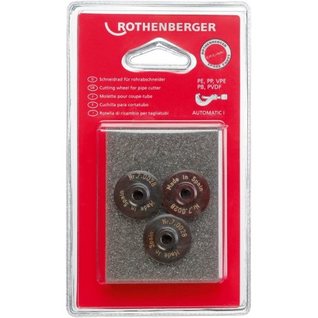 Molette de rechange pour coupe-tubes en matièresynthétique 2.5/8" 3molettes Rothenberger