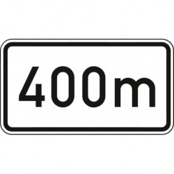 Panneau flêche ZZ.1004 231x420mm Text: 400m