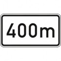 Panneau flêche ZZ.1004 231x420mm Text: 400m