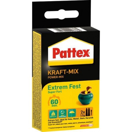 Pattex KraftMix Extrêmement solide Tube2x11ml (Par 6)