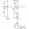 Poignée porte 1/2 Grt. Tokyo1710RH/3346SN9016 8/040 PZ-92 999