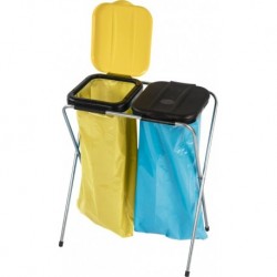 Poubelle 2x120 l avec couvercle jaune et noir