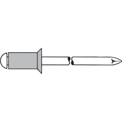 Rivet aveugle en alu standard Tête fraisée 5x20mmGesipa (Par 250)