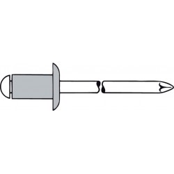 Rivet aveugle en alu.standard Tete bombée 4 x40mm Gesipa (Par 250)