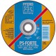 Disque à ébarber PS-FORTE-INOX pour l'usinage de l'acier inoxydable, Ø x Épais. : 230 x 8,3 mm, Modèle Coudé, Vitesse maxi. 6600 tr/mn