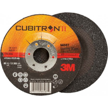 Disque à ébarber Cubitron (TM) II pour l'usinage de l'acier inoxydable, Ø x Épais. : 180 x 7 mm, Vitesse maxi. 8500 tr/mn