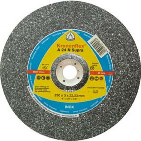Disque à tronçonner A 24 N Supra pour l'usinage de l'acier inoxydable, Ø x Épais. : 230 x 3,0 mm, Modèle Droit, Vitesse maxi. 6600 tr/mn
