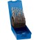 Jeu de forets hélicoïdaux, coffret plastique, en acier à coupe rapide à 5 % de cobalt, type Ti, DIN 338, surface sans revêtement, Ø h8 : 6,00-10,00 mm