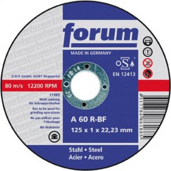 Disque à tronçonner Corindon, pour acier, Ø x Épais. : 125 x 1,0 mm, Modèle Droit, Vitesse maxi. 12200 tr/mn