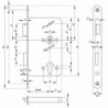 Serrure à mortaiser anti-panique PZ65/72/920rd PAF-D1201DLER geb