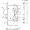 Serrure à mortaiser pour portes OT-ESPZ60/72/820 rd.B-0515m.W.DRNiSi