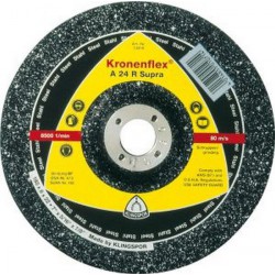 Disque à ébarber A 24 R Supra pour l'usinage de l'acier, Ø x Épais. : 115 x 6,0 mm, Modèle Coudé, Vitesse maxi. 13300 tr/mn