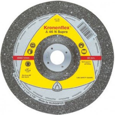 Disque à ébarber A 46 N Supra pour l'usinage de l'aluminium, Ø x Épais. : 115 x 6,0 mm, Modèle Coudé, Vitesse maxi. 13300 tr/mn