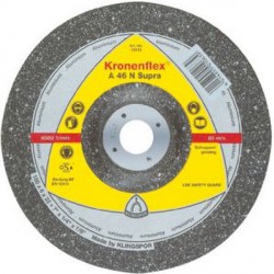 Disque à ébarber A 46 N Supra pour l'usinage de l'aluminium, Ø x Épais. : 125 x 6,0 mm, Modèle Coudé, Vitesse maxi. 12200 tr/mn