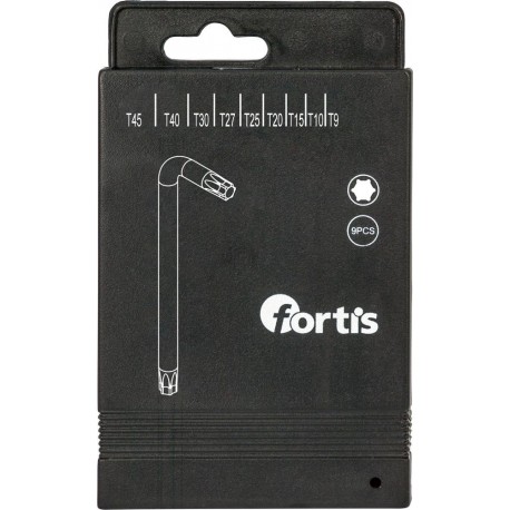 Set clé allen 9 unités Torx TX 9-45 FORTIS