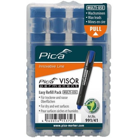 Set de mine pour marqueur permanent VISOR VISOR Industrial bleu Pica