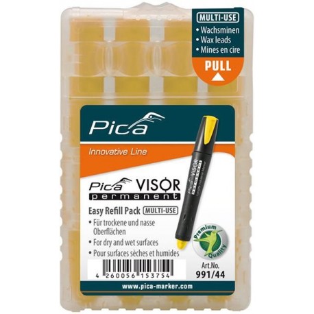 Set de mine pour marqueur permanent VISOR VISOR Industrial jaune Pica