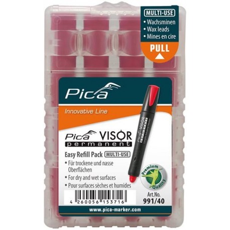 Set de mine pour marqueur permanent VISOR VISOR Industrial rouge Pica