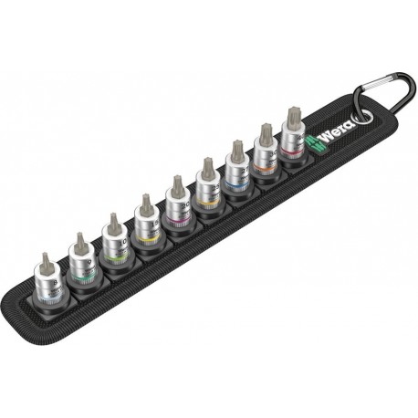 Set Douille avec fonction HOLD 1/4 Torx 9-pièces Wera