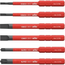 Set lame interchangeable slimBit electric PlusMinus/PZ fente 6-pièces Wiha