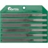 Jeu de limes à contact (automobile) 150mm taille croisée 6 pièces dans trousse PVC FORTIS 1 PCS